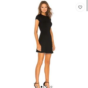 SUPERDOWN: Revolve London Lettuce Trim Dress in Black And White